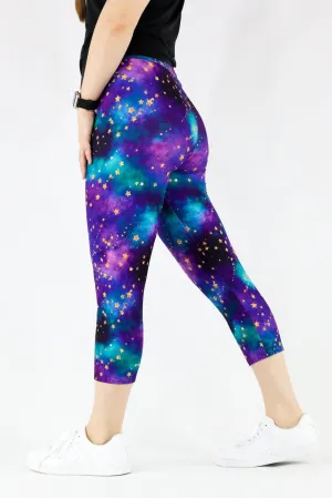 Universe Shimmer - Casual Capri Leggings