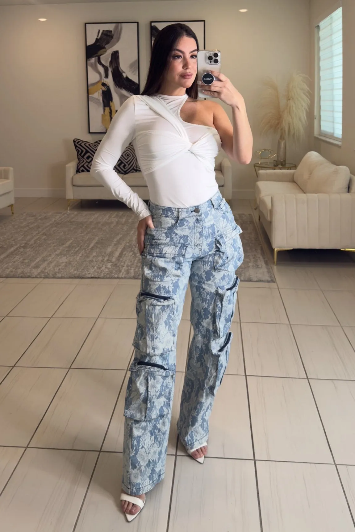 Urban Glamour Denim Cargo Pants