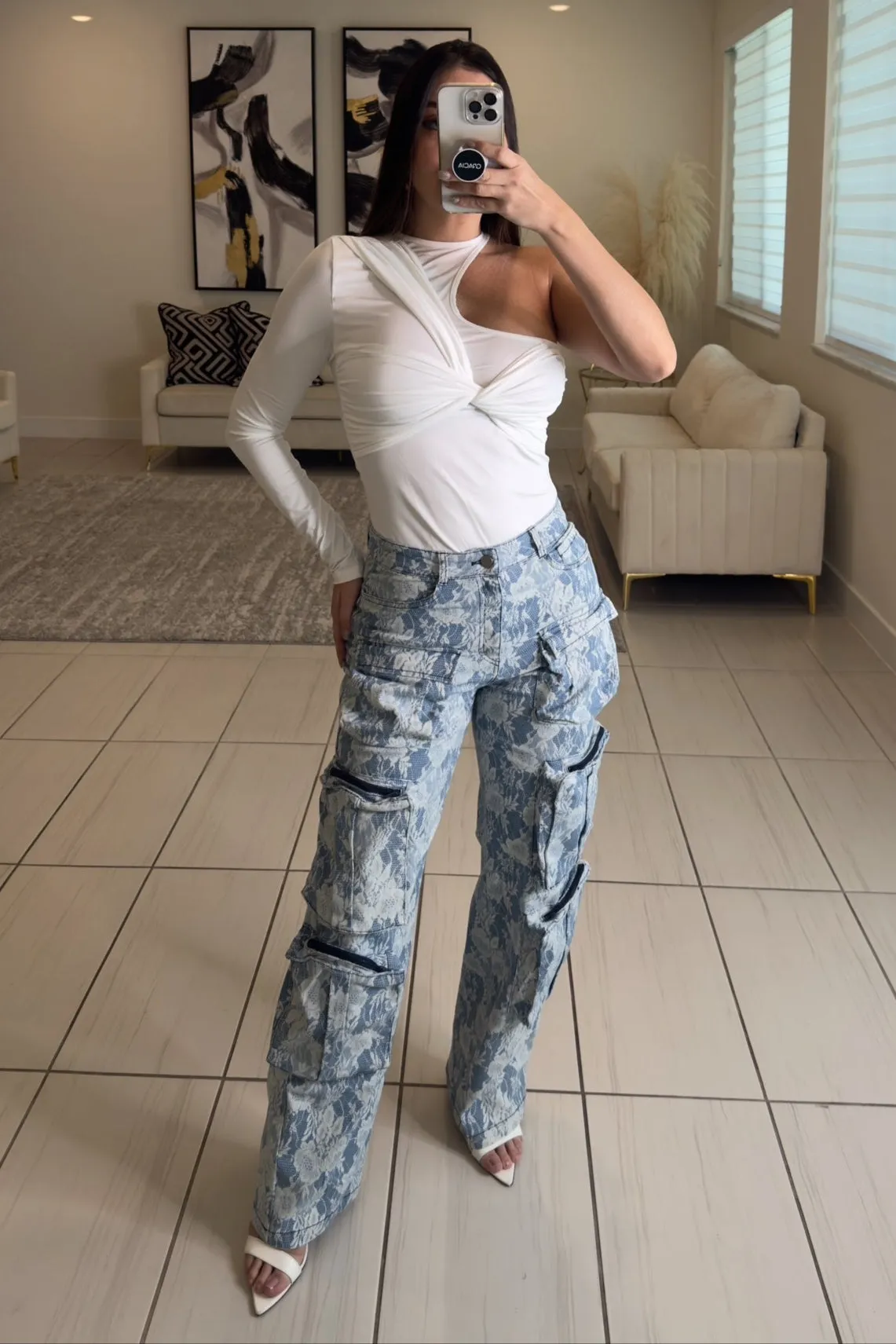 Urban Glamour Denim Cargo Pants