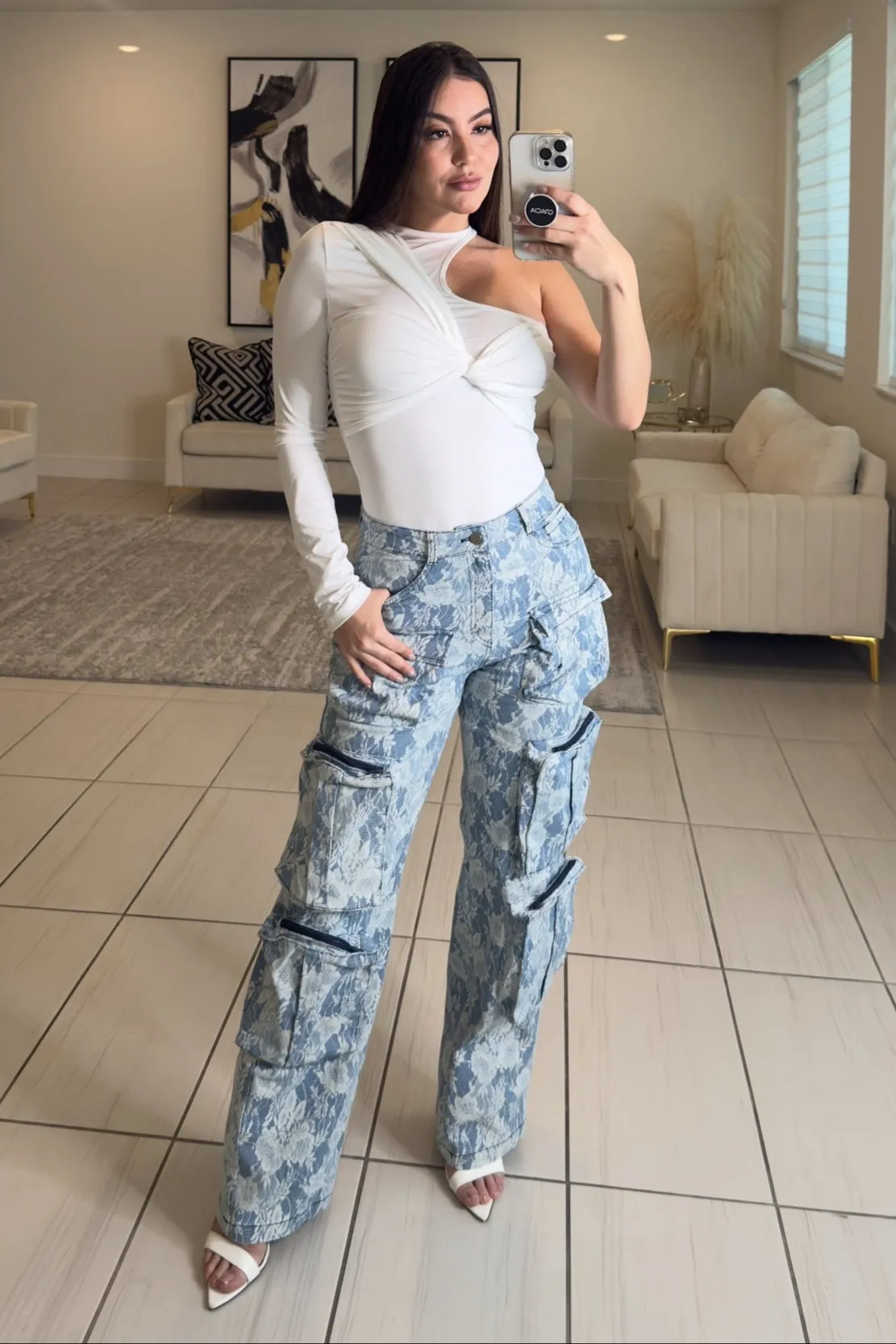 Urban Glamour Denim Cargo Pants