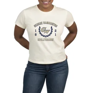 USCAPE George Washington University Academy High Waisted Tee, Vintage White