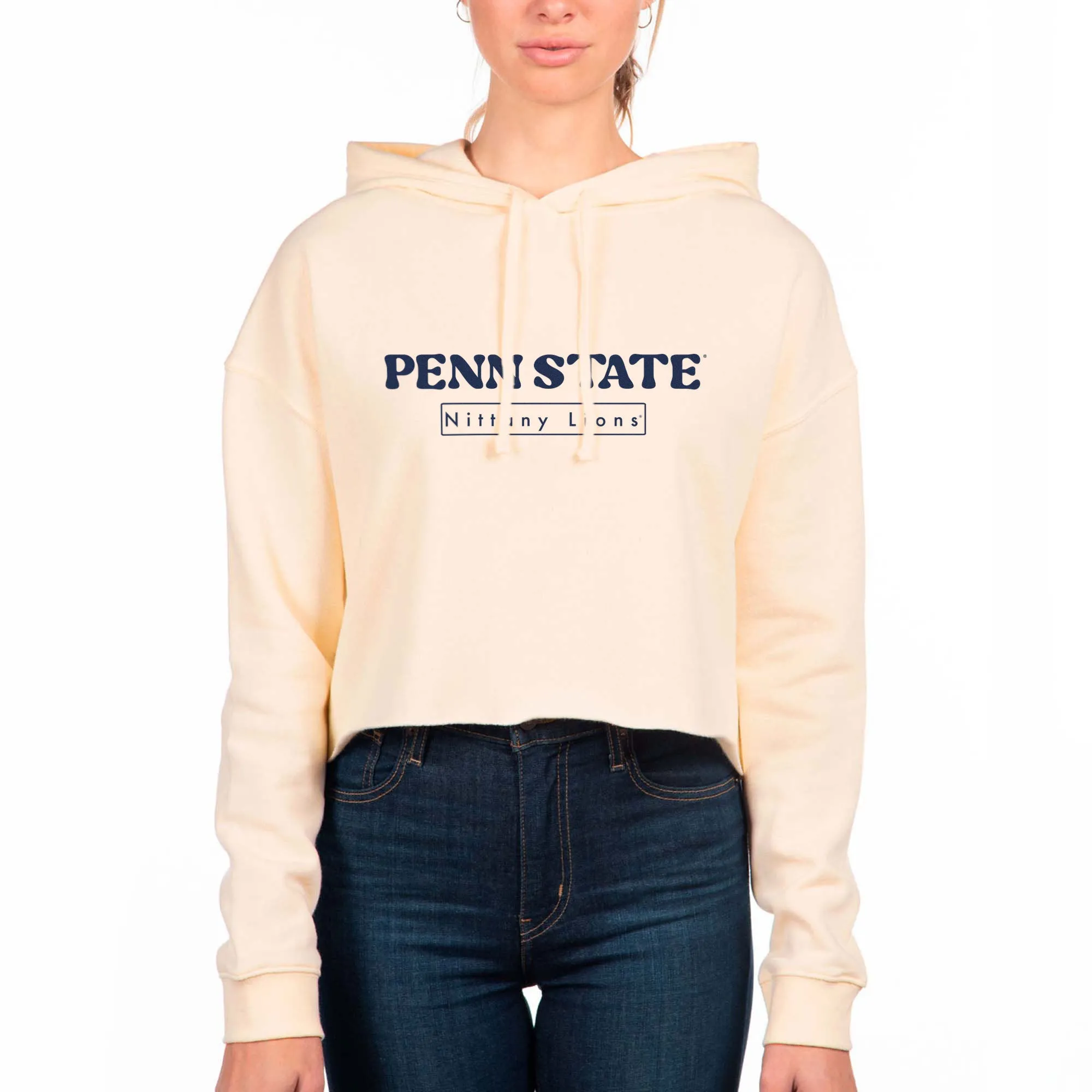 USCAPE Penn State University Old School Crop Hoodie, Bone