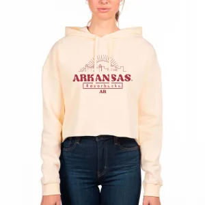 USCAPE University of Arkansas Old School Crop Hoodie, Bone