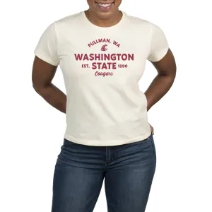USCAPE Washington State University Banner High Waisted Tee, Vintage White