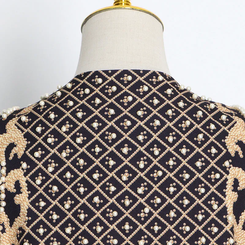V-neck Beaded Beads Cardigans Blazer Outerwear
