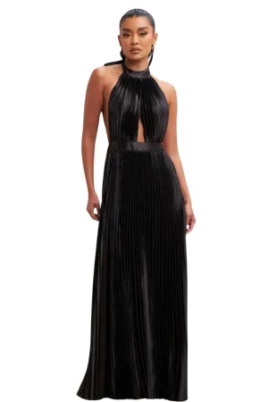 Valai Satin Halter Dress