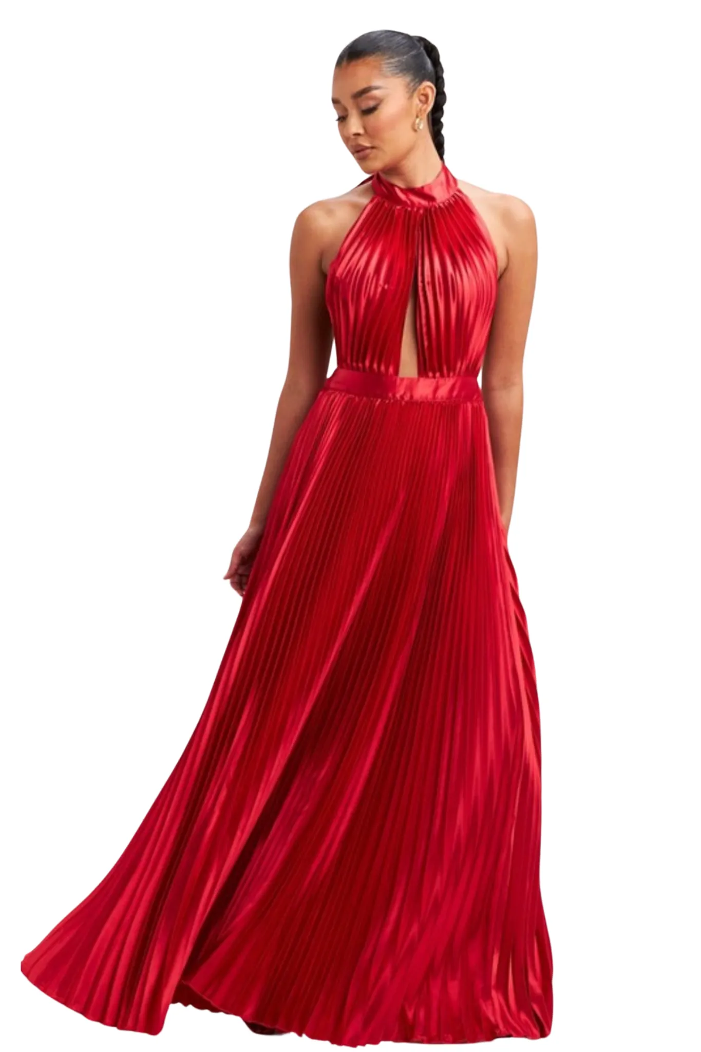Valai Satin Halter Dress