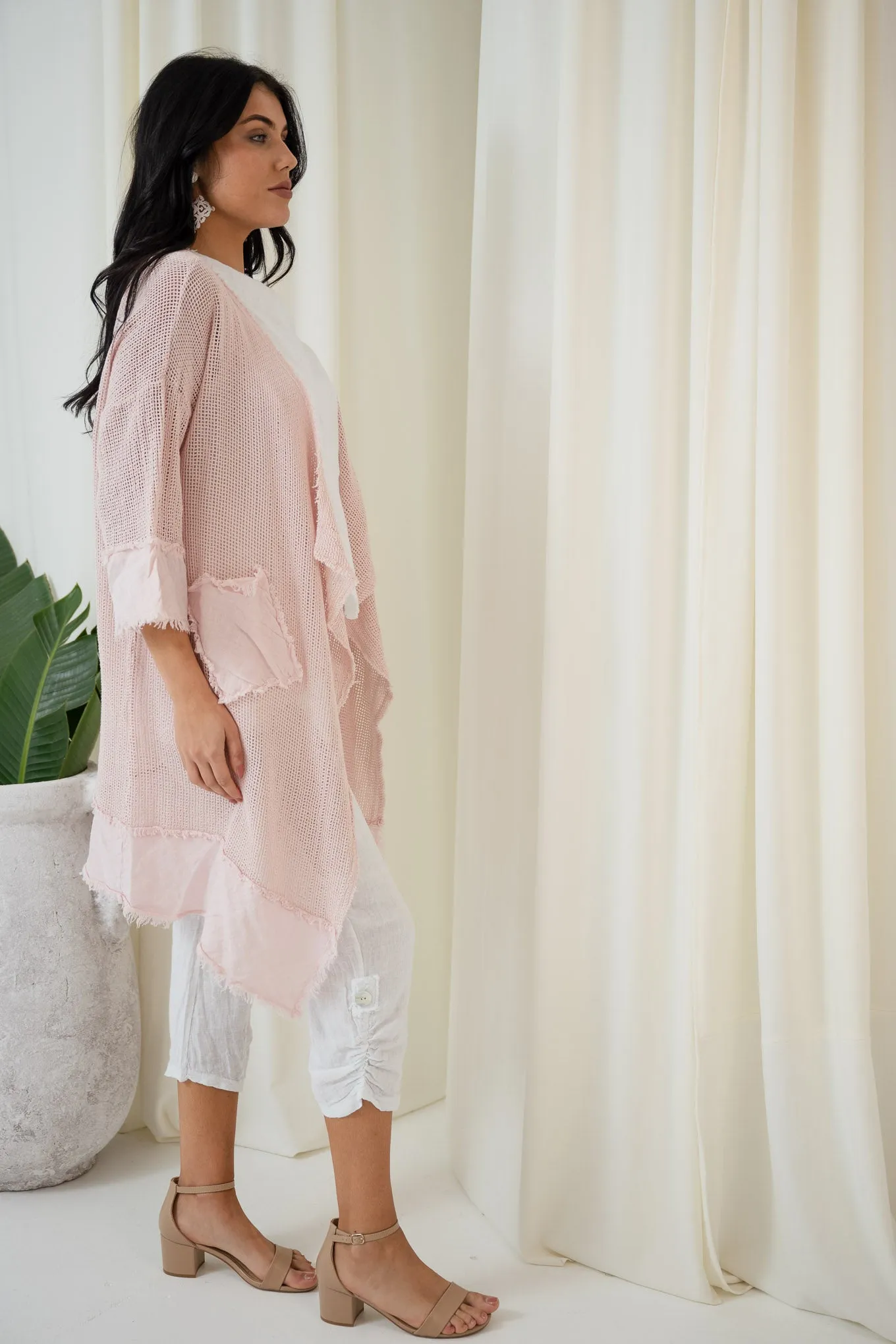 Valeria Long Mesh Jacket | Pink