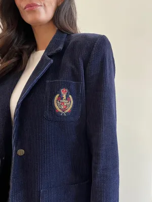 Varsity crest corduroy blazer
