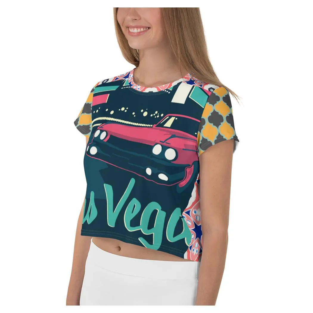 Vegas Cool AOP Crop Top