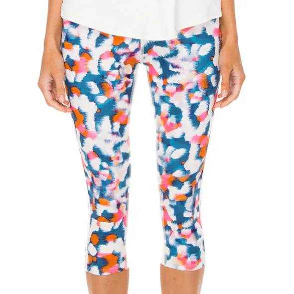 VIA BLANCA - Stripe Panel Inner Thigh Capri Legging