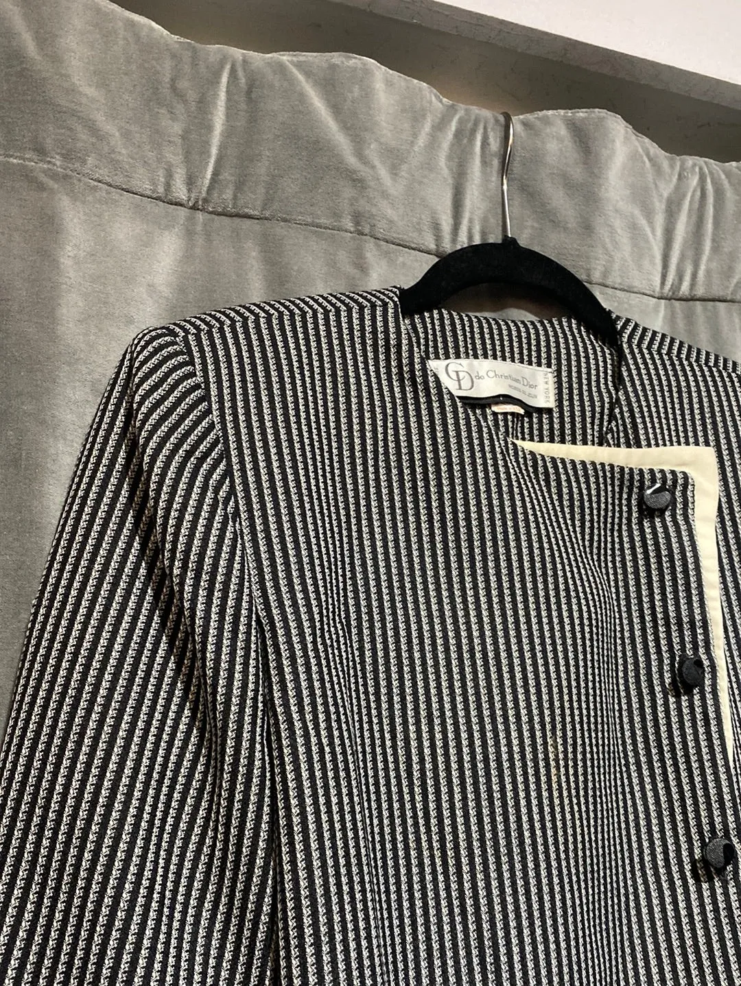 Vintage: Christian Dior Wool Striped Blazer