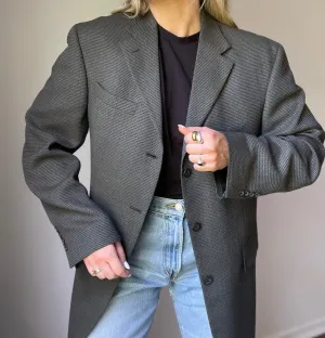 Vintage Oscar De La Renta Grey Pocket Blazer