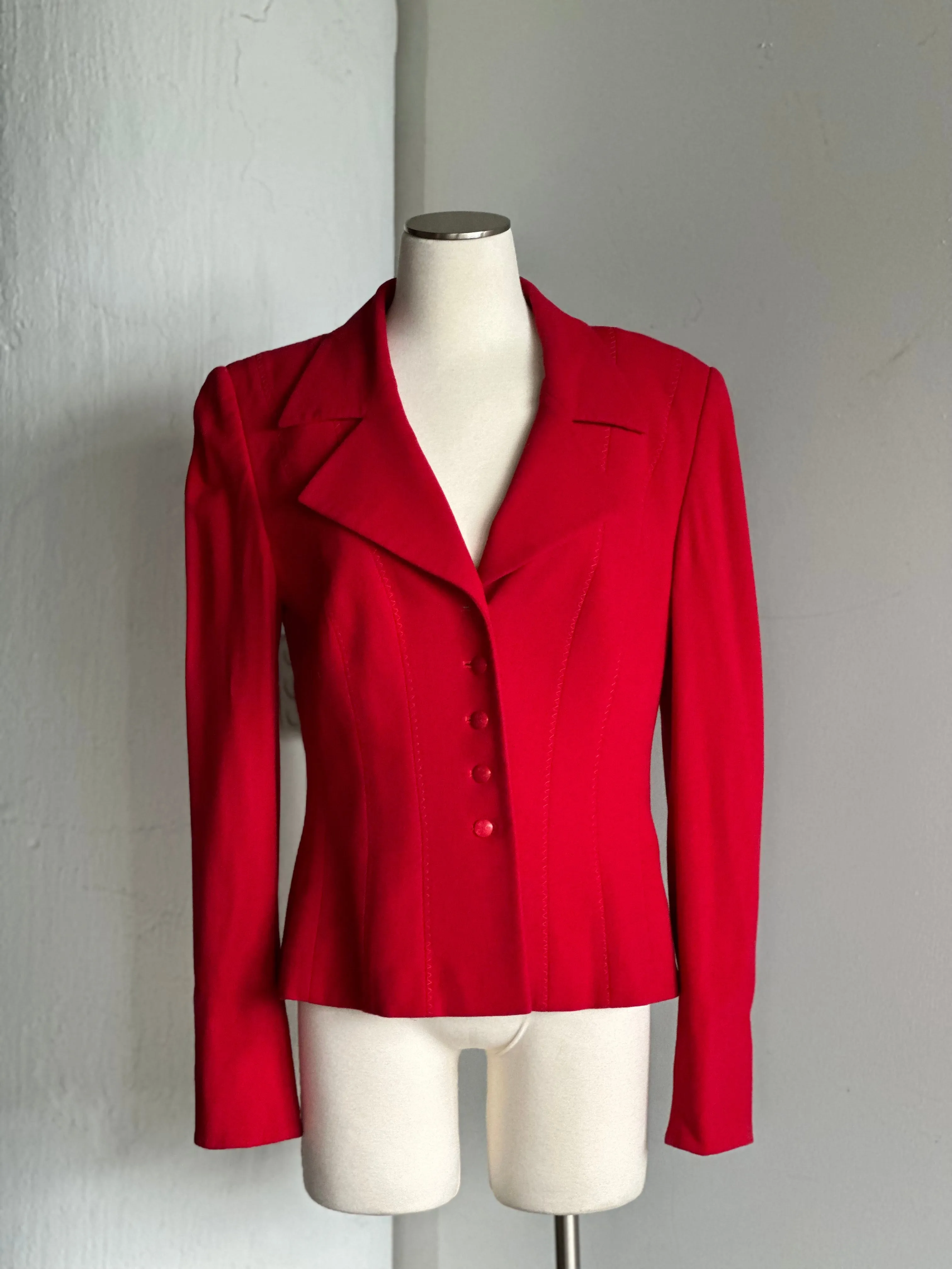 Vintage Red Wool Escada Blazer