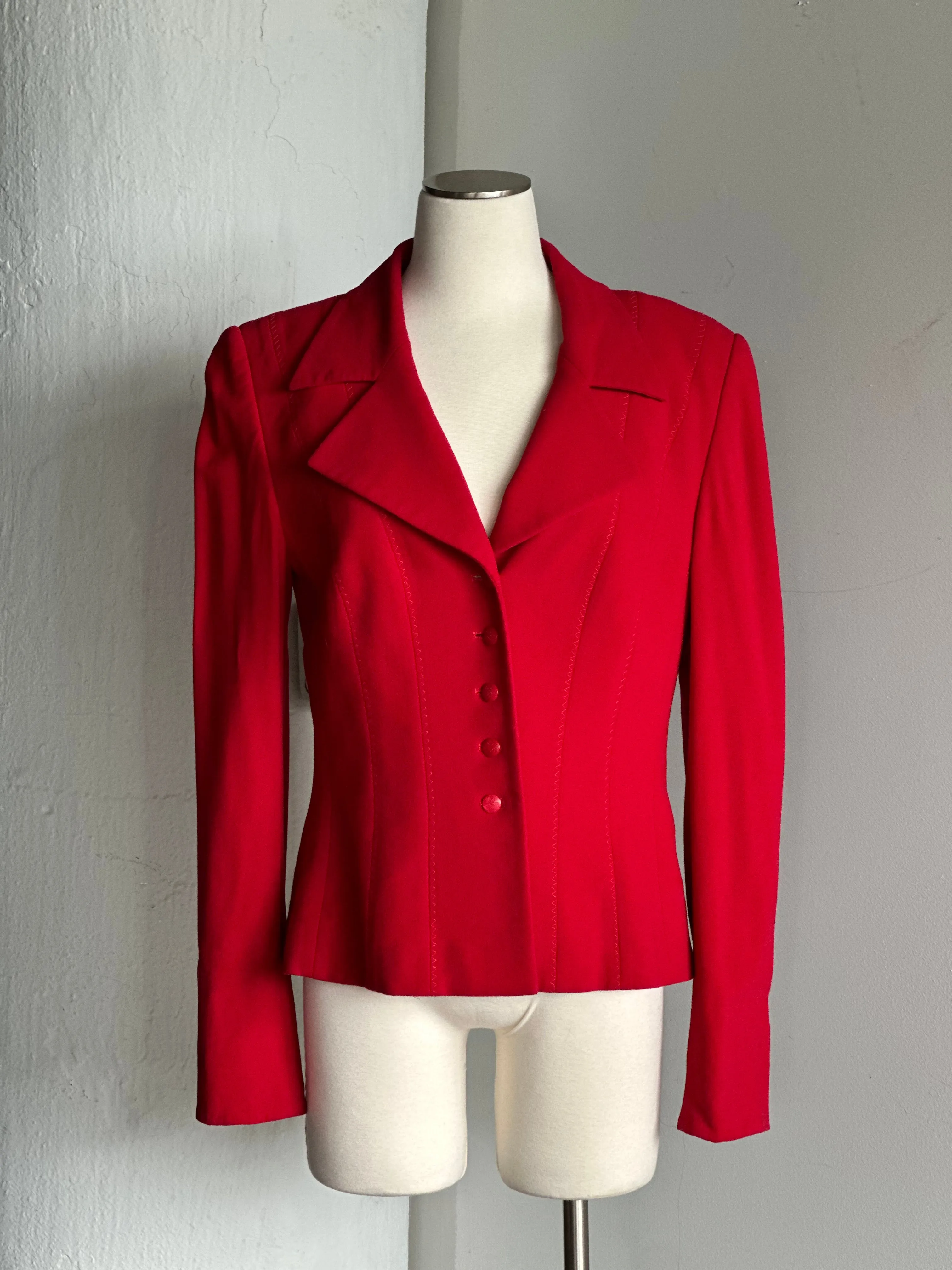 Vintage Red Wool Escada Blazer