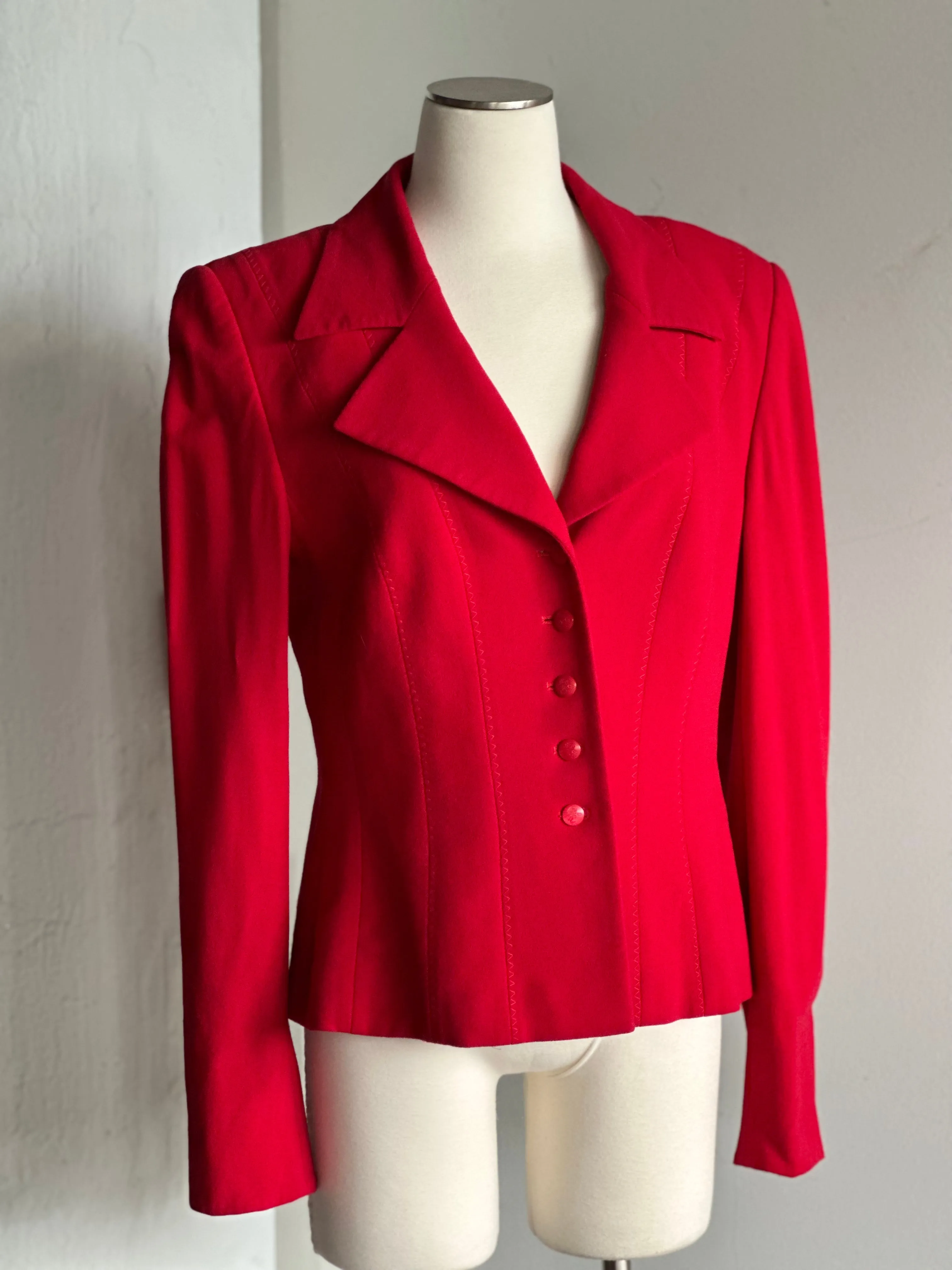 Vintage Red Wool Escada Blazer
