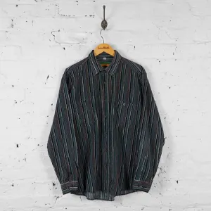 Vintage Striped Corduroy Shirt - Blue - L