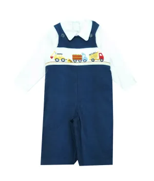 Vive La Fete Two Piece Smocked Construction Trucks Longall