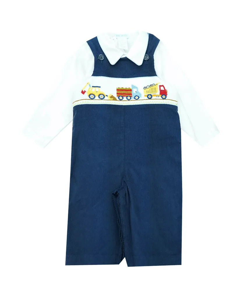 Vive La Fete Two Piece Smocked Construction Trucks Longall