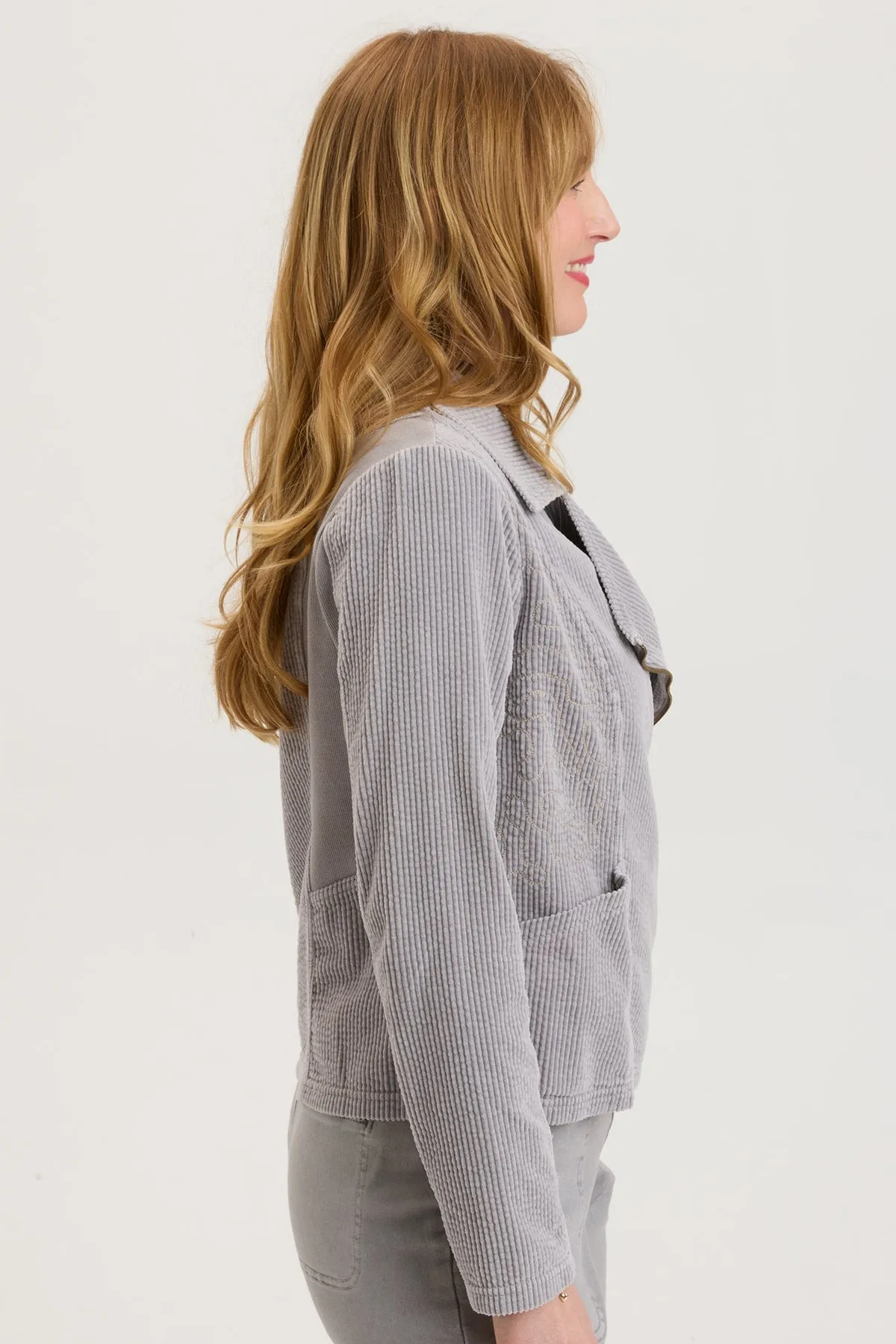 Voni Embroidered Moto Jacket