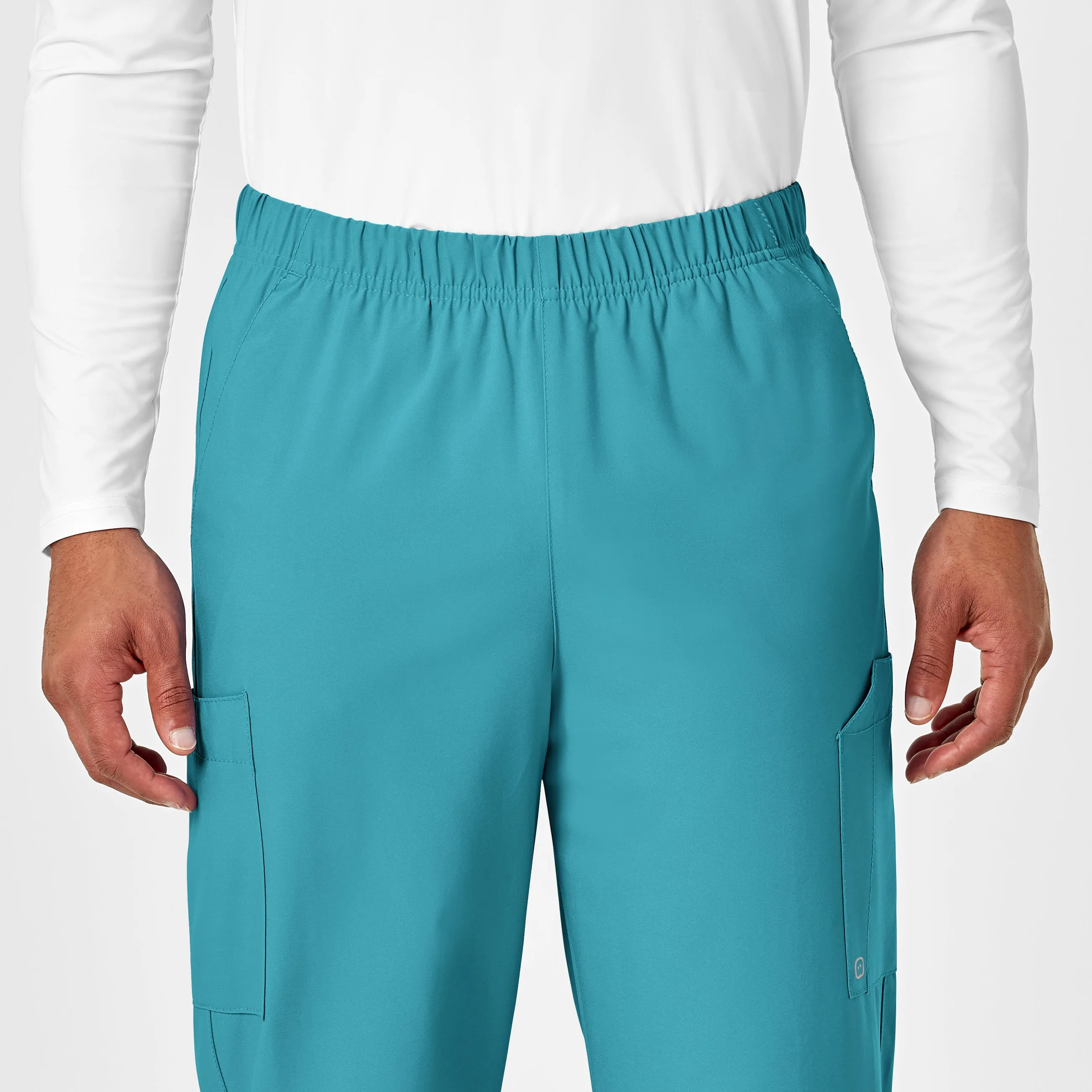 W123 5855 Unisex Multi-Cargo Scrub Pants Teal Blue