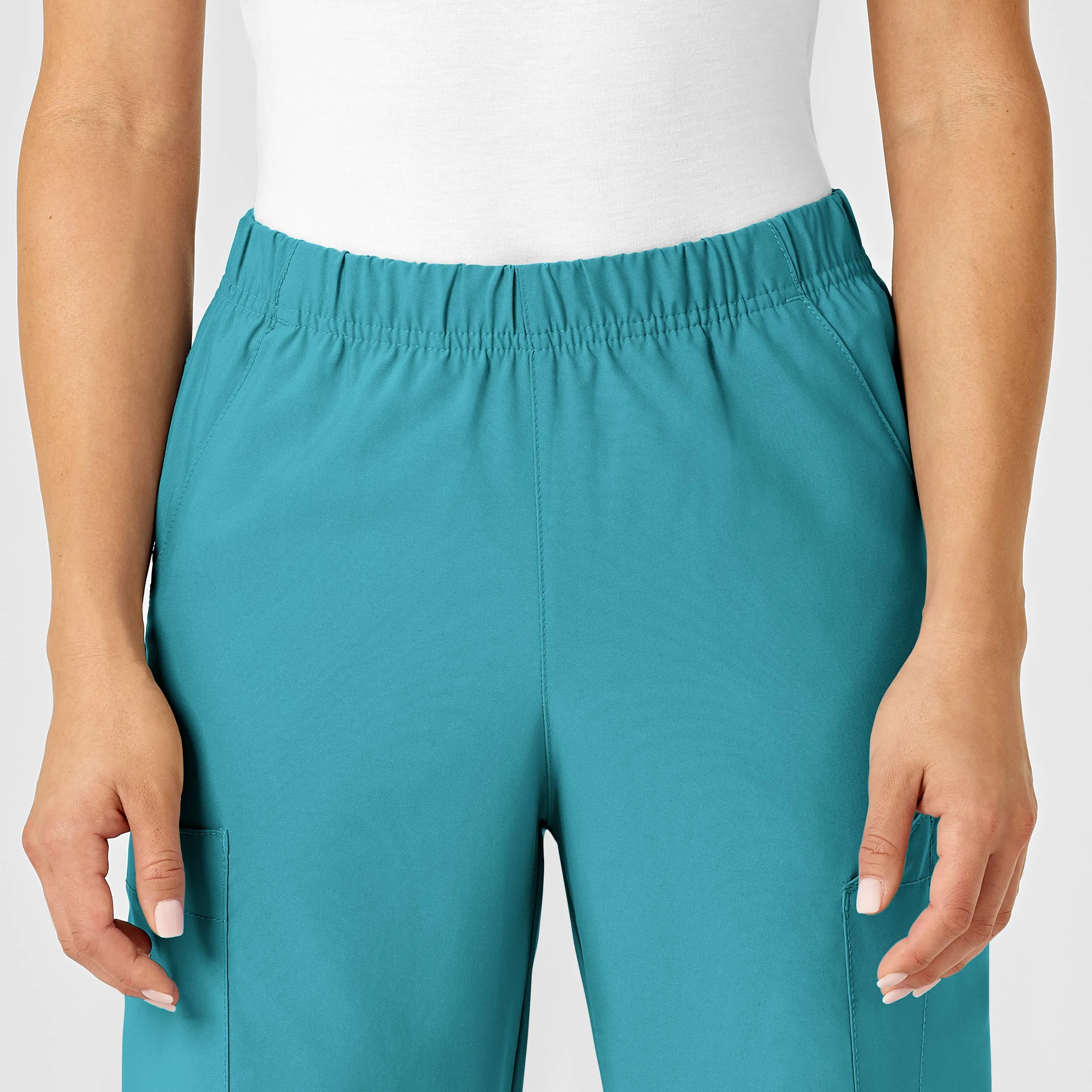 W123 5855 Unisex Multi-Cargo Scrub Pants Teal Blue
