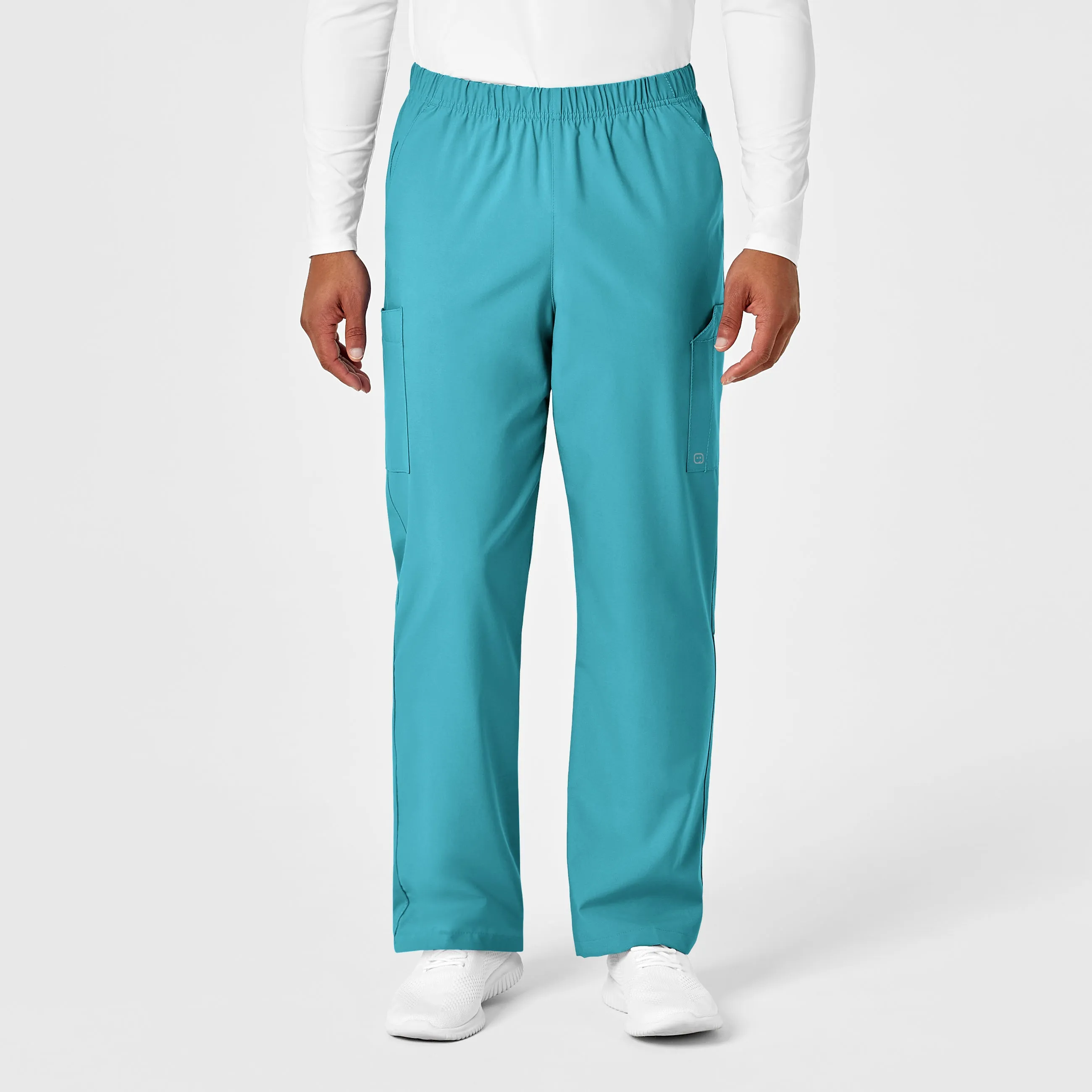 W123 5855 Unisex Multi-Cargo Scrub Pants Teal Blue
