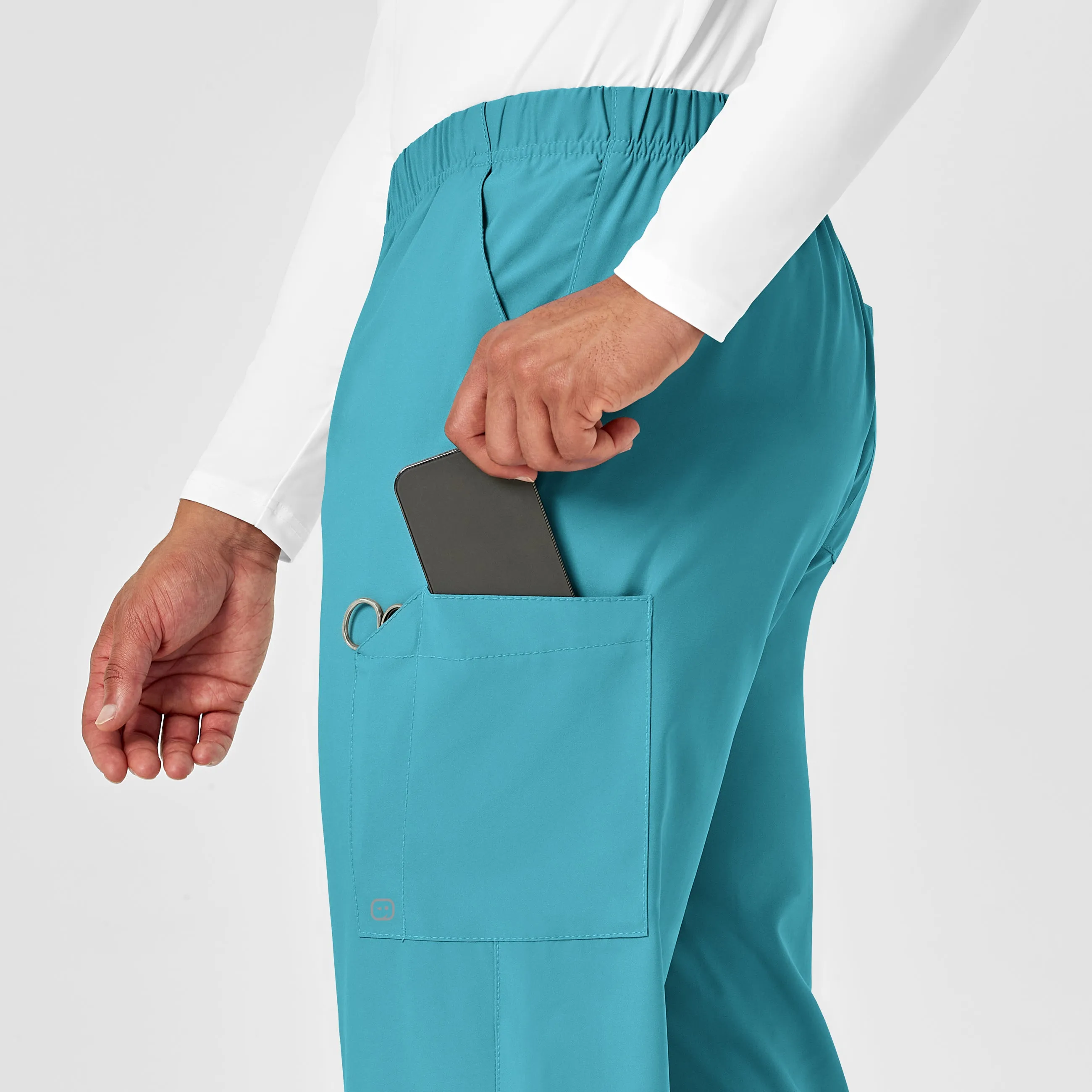 W123 5855 Unisex Multi-Cargo Scrub Pants Teal Blue