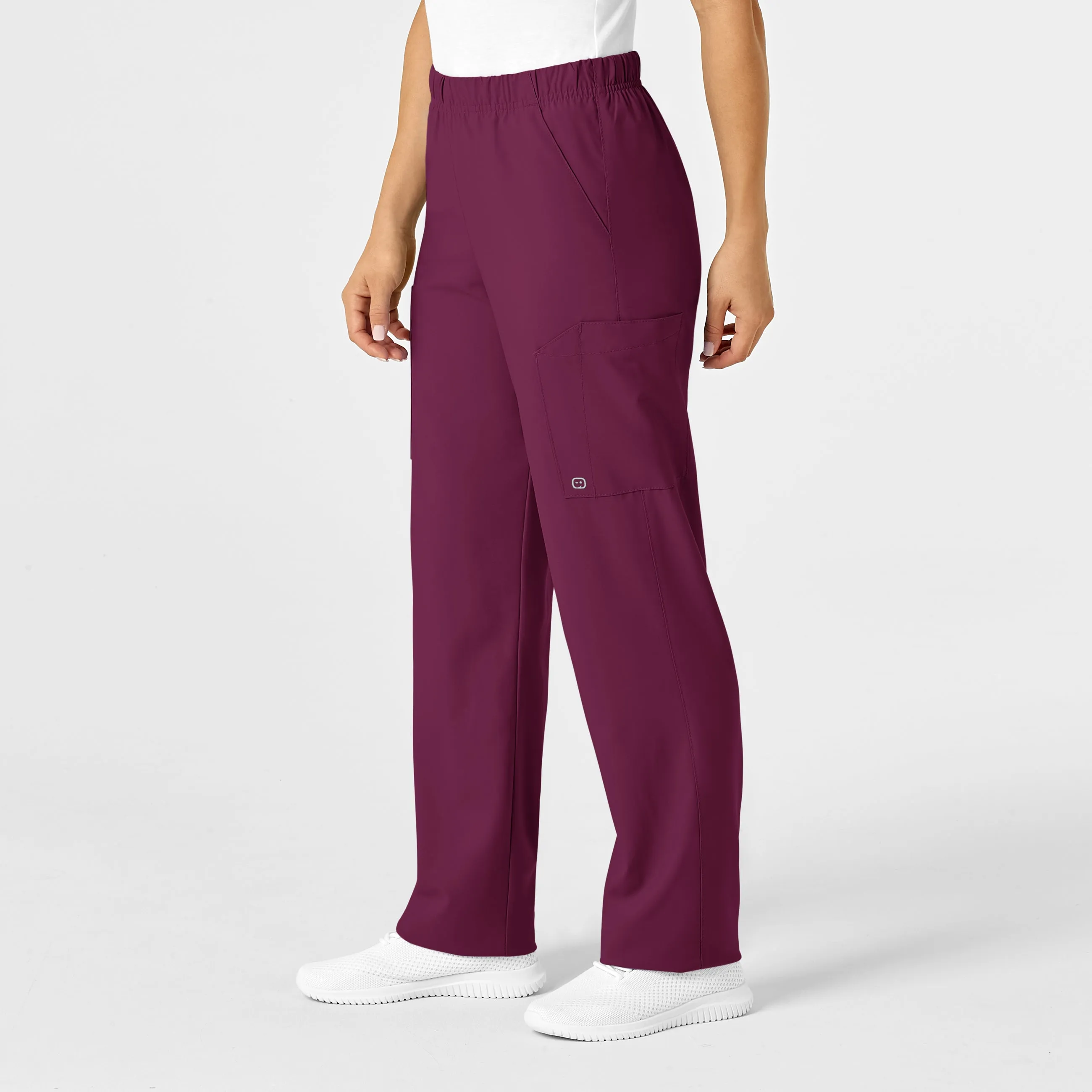 W123 5855 Unisex Multi-Cargo Scrub Pants Wine