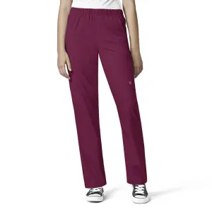 W123 5855 Unisex Multi-Cargo Scrub Pants Wine