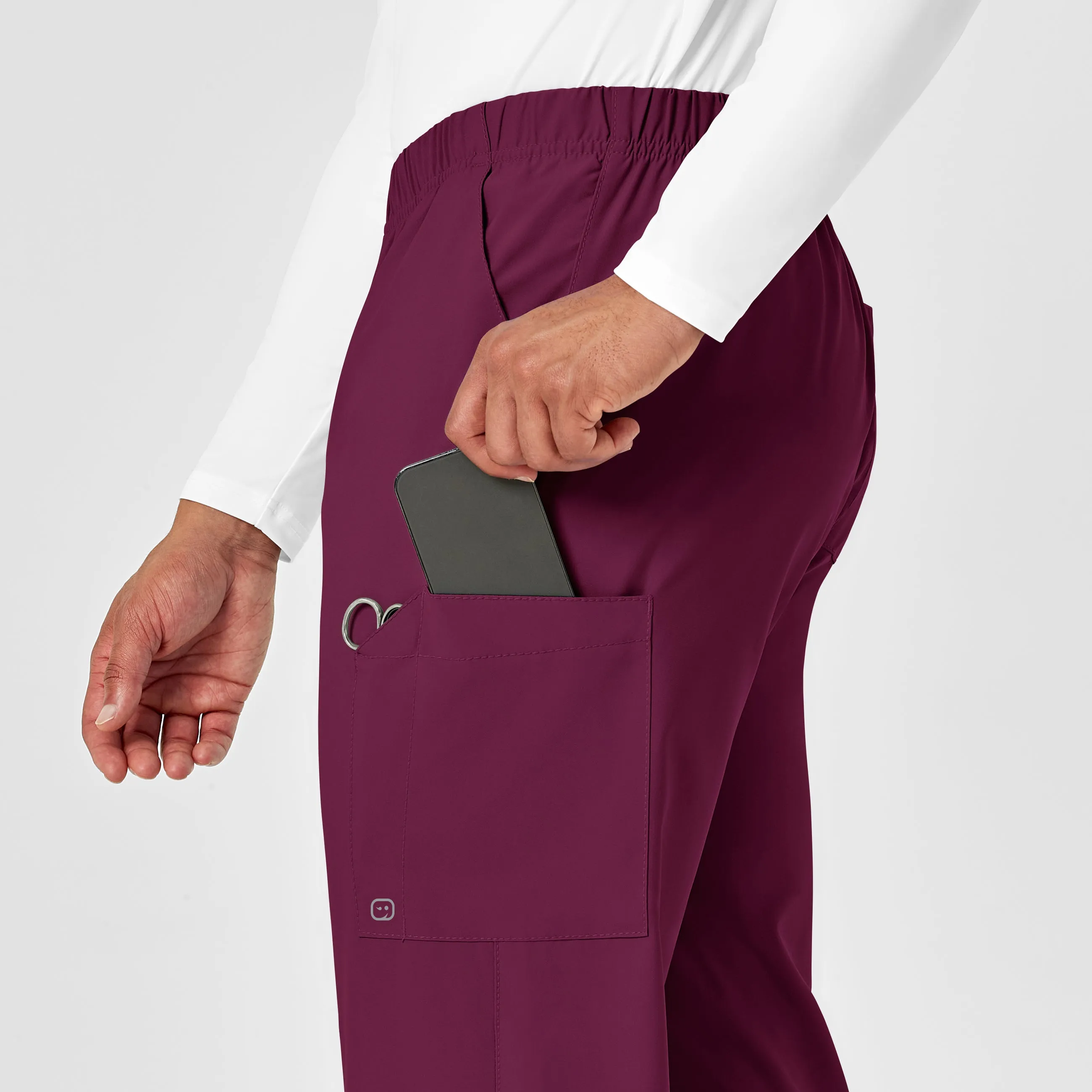 W123 5855 Unisex Multi-Cargo Scrub Pants Wine