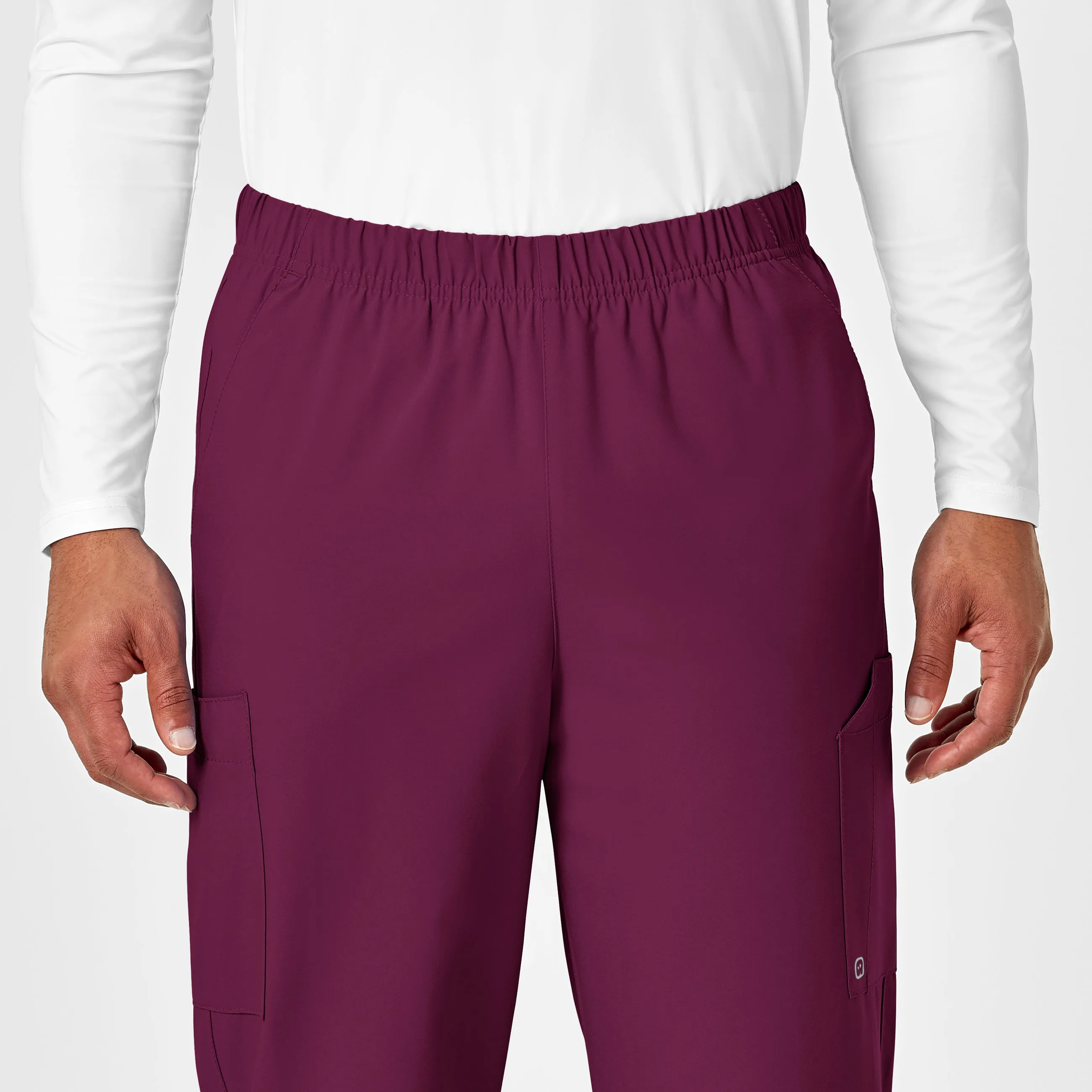 W123 5855 Unisex Multi-Cargo Scrub Pants Wine