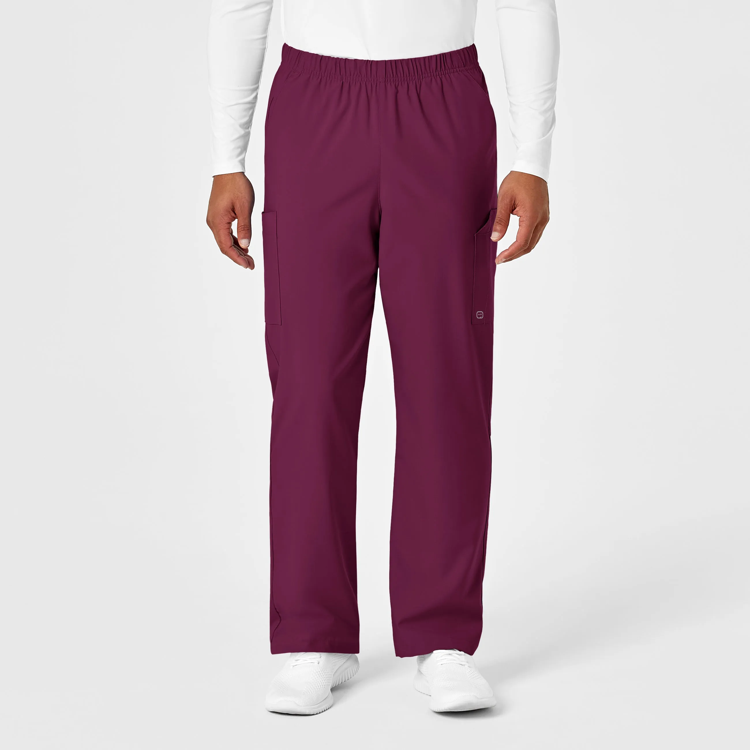 W123 5855 Unisex Multi-Cargo Scrub Pants Wine