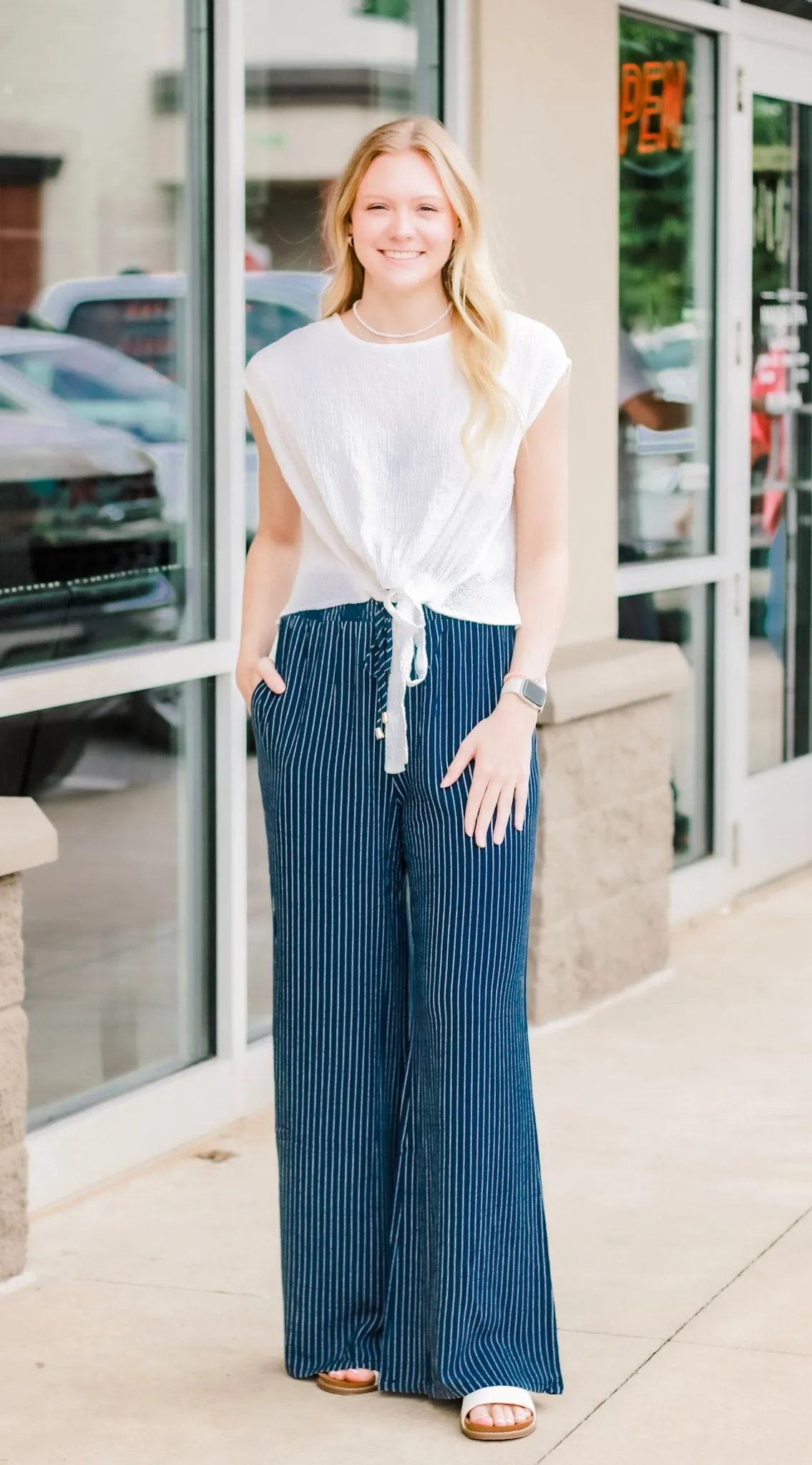 Walk On the Beach Stripped Pants