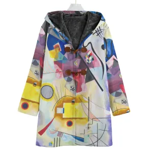 Wassily Kandinsky Yellow-Red-Blue Fleece Trench Coat