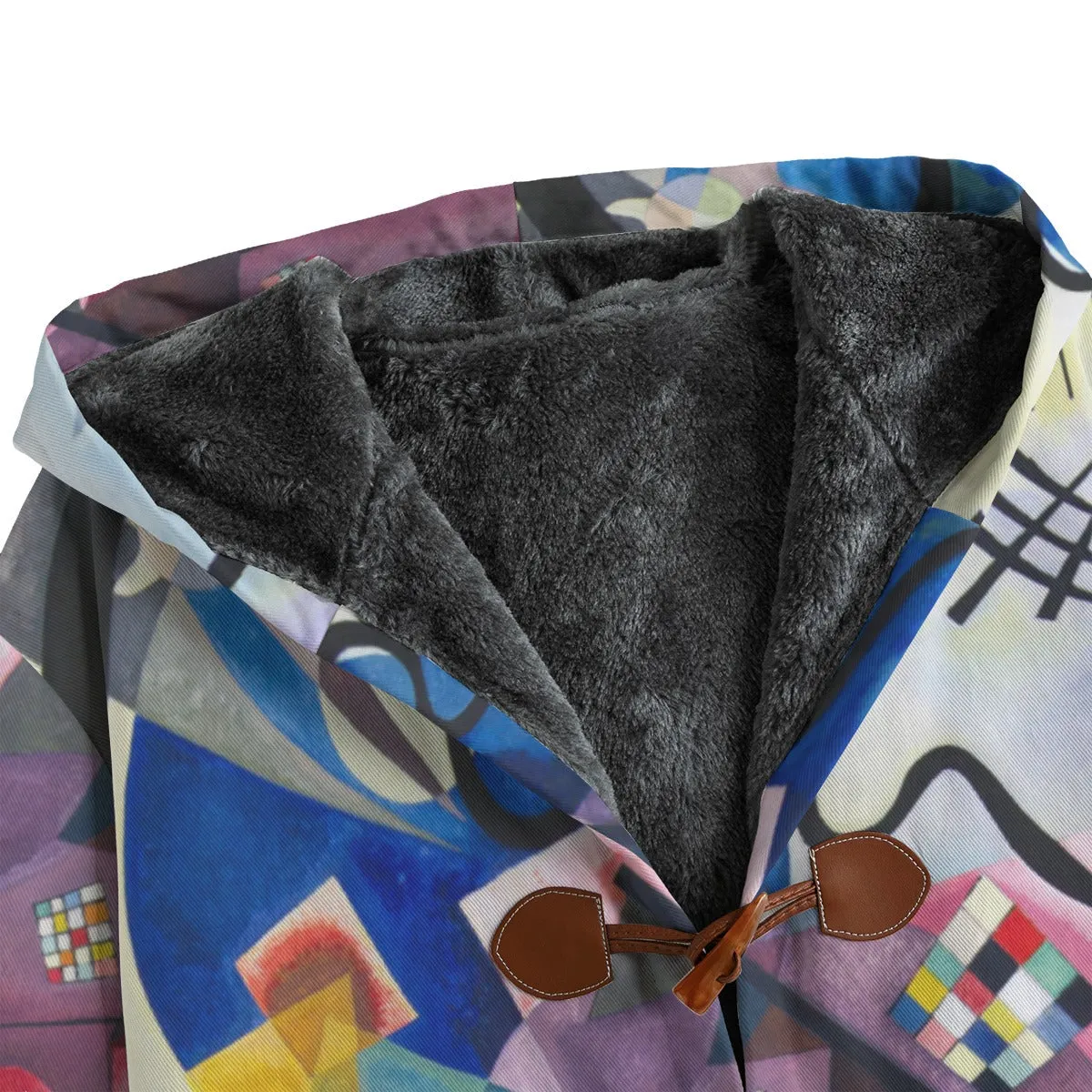 Wassily Kandinsky Yellow-Red-Blue Fleece Trench Coat
