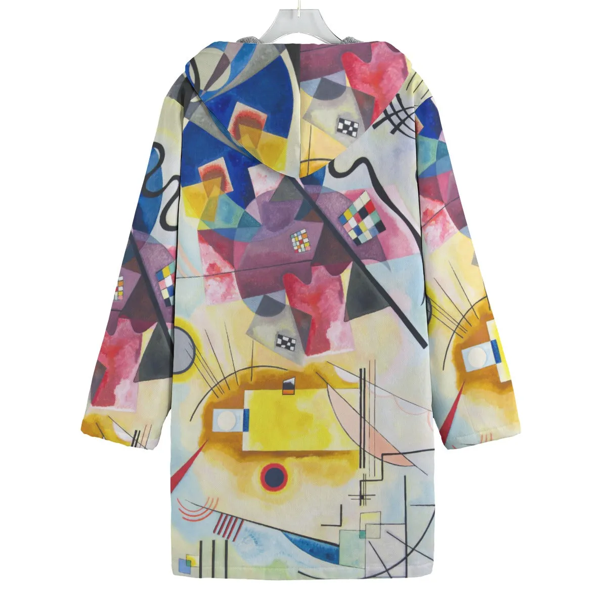 Wassily Kandinsky Yellow-Red-Blue Fleece Trench Coat