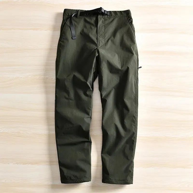 Waterproof Velvet Buckle Straight Pants