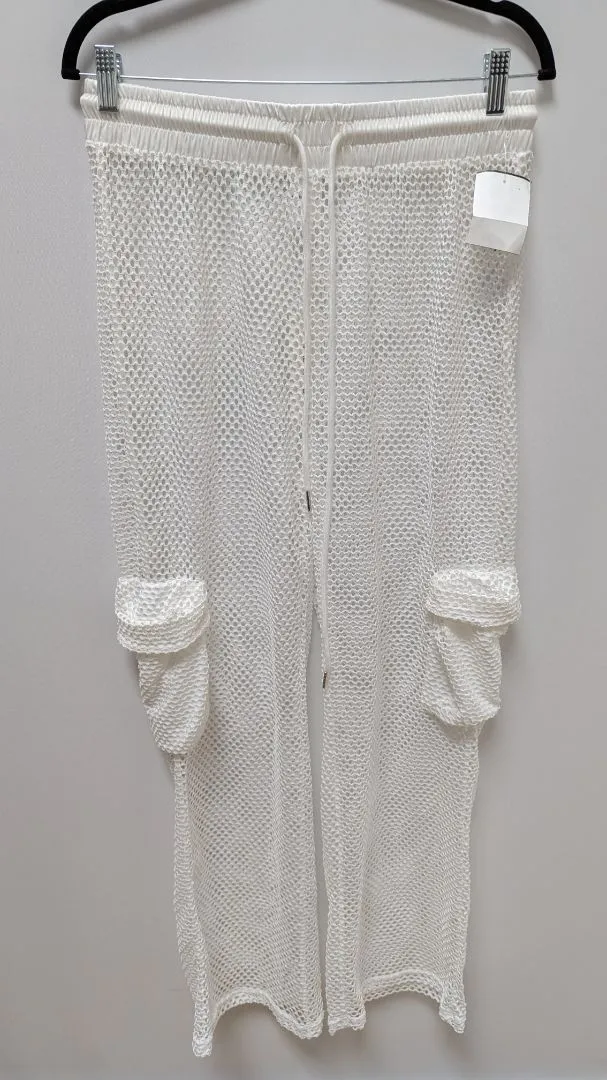 Waves to Coast White Mesh Cargo Pants