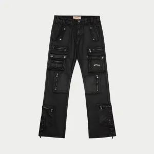 Wax Flare Premium Cargo Pants (Black)