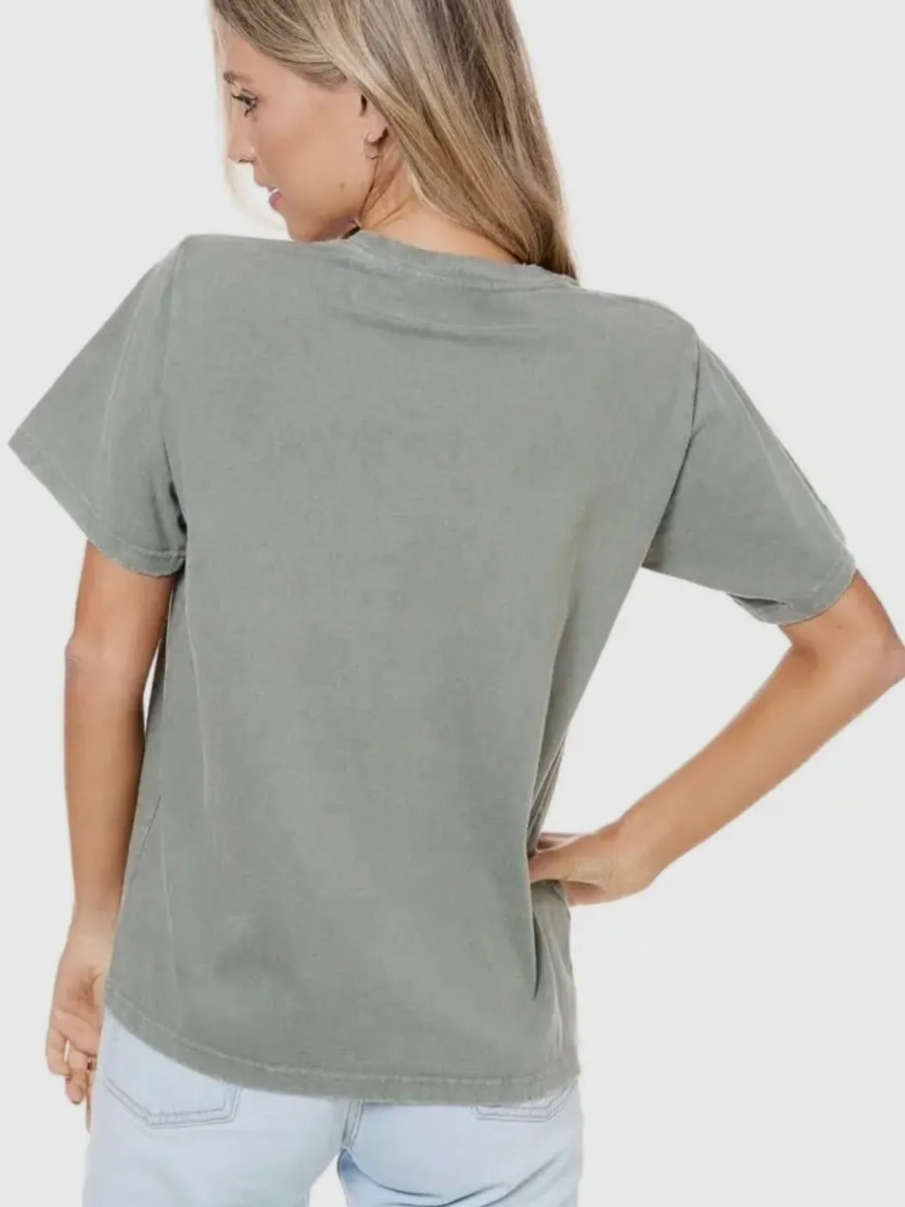 Western Stitch Graphic Tee: Olive