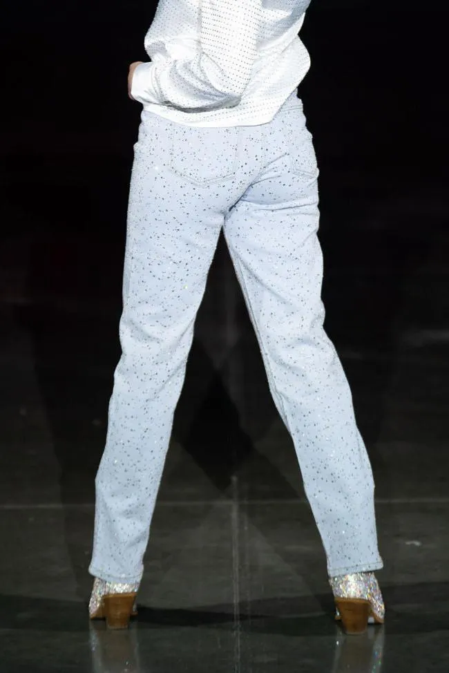 Western Studded Mid Rise Denim Jeans