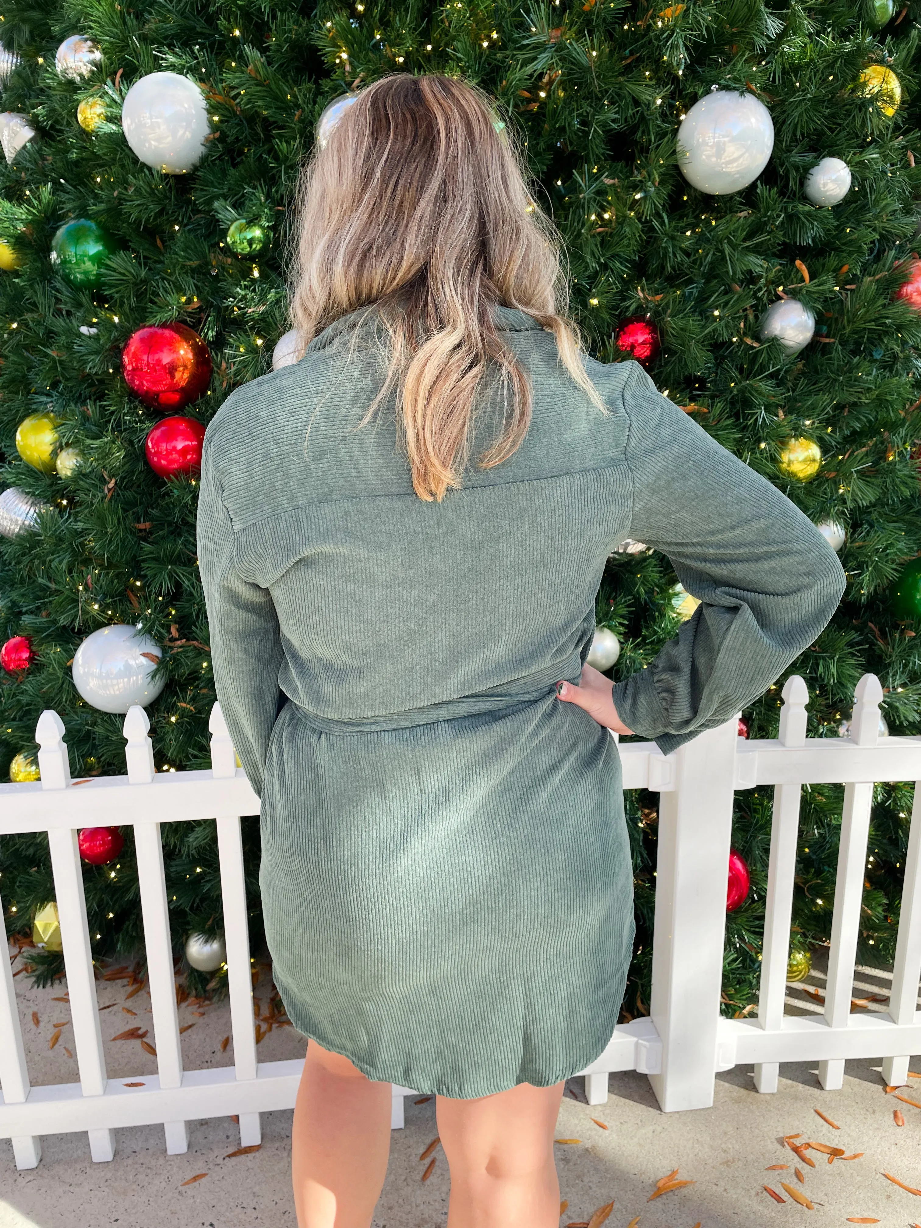 Whispering Pines Corduroy Dress
