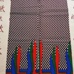 White, Black & Red Ankara Fabric - akpy29095