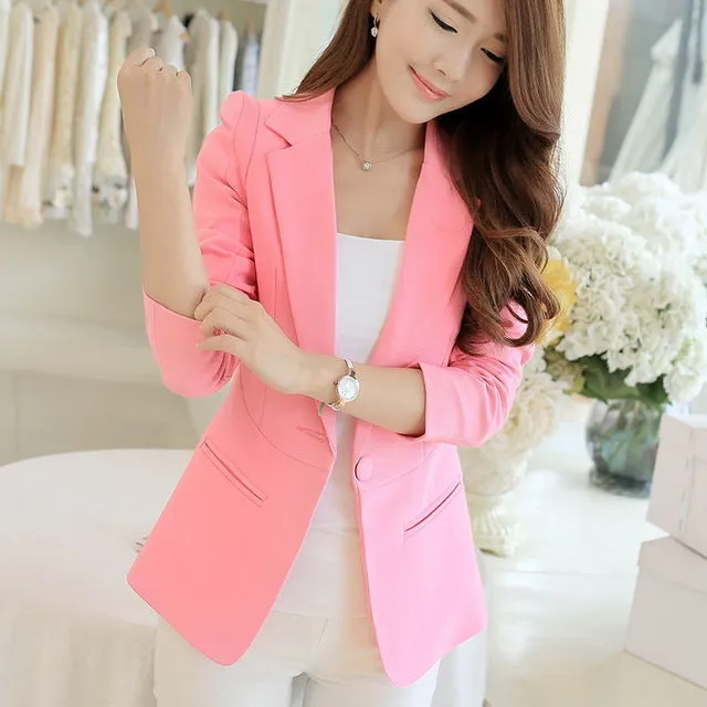 White Black Pink Women Blazers