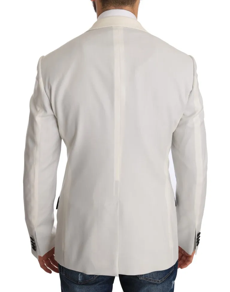 White Black Wool Jacket Blazer