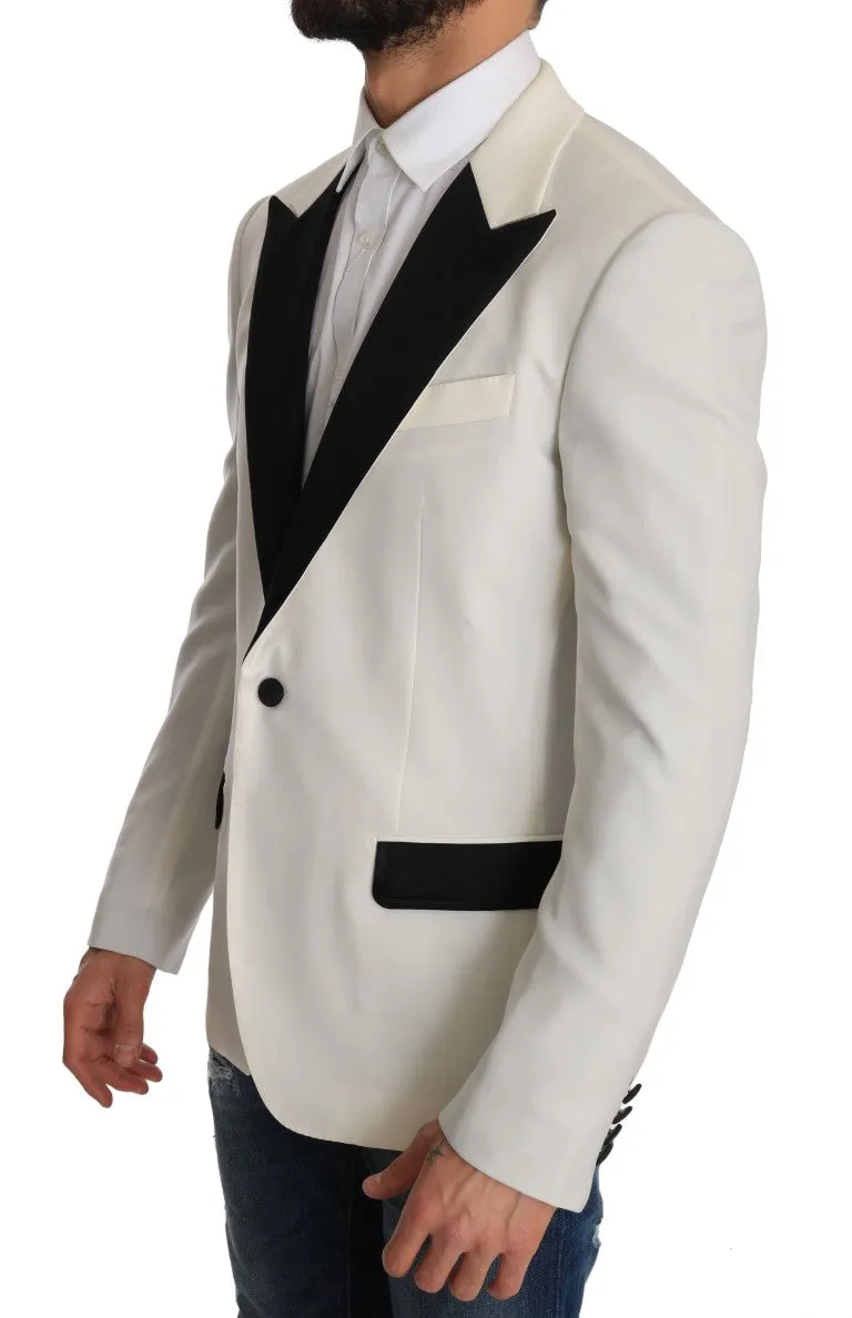 White Black Wool Jacket Blazer