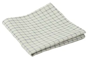 White / Midnight Blue Gingham Pocket Square - [2017 Spring]