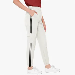 White Side Stripe Cargo Pocket Bottom