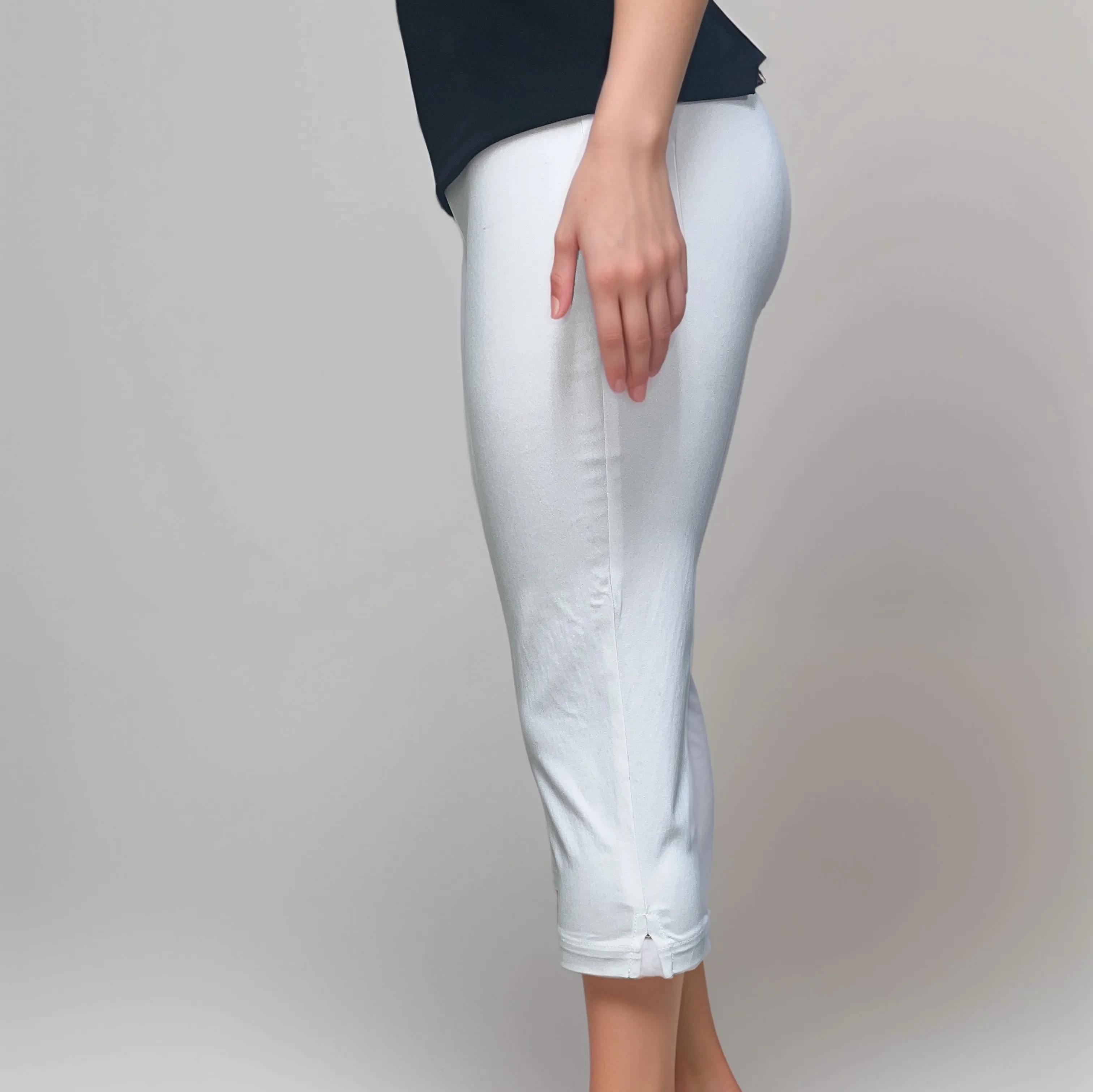 White Stretch Capri